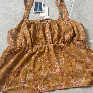 Floral Mustard Top